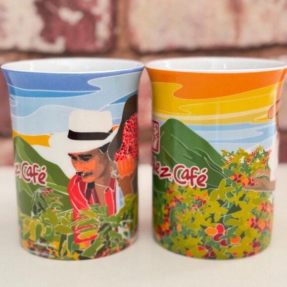 Juan Valdez Cafe Retro Coffee Mugs ~ Set of 2 - Picture 7 of 8